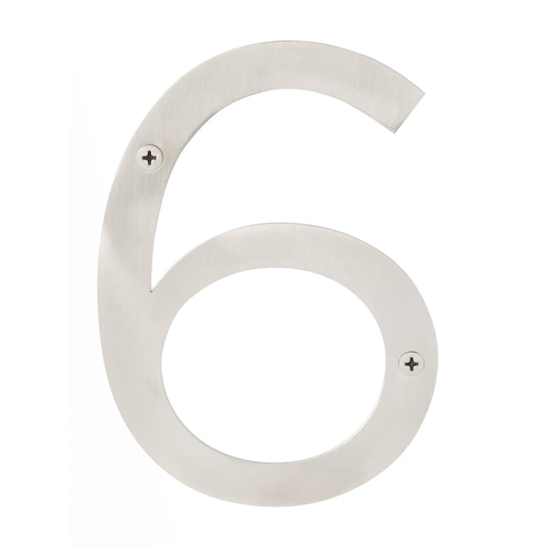 Sure-Loc Hardware Sure-Loc Hardware Stainless Steel House Number, 6, No. 6, Satin Stainless HNSS6-6 SS - main